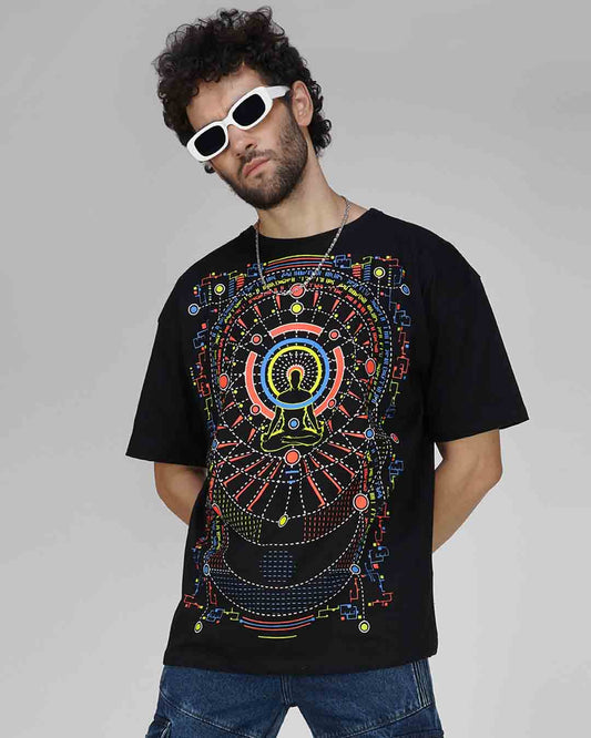 Lunar Meditation | UV Light Reactive & Glow In Dark | Oversized T-Shirt