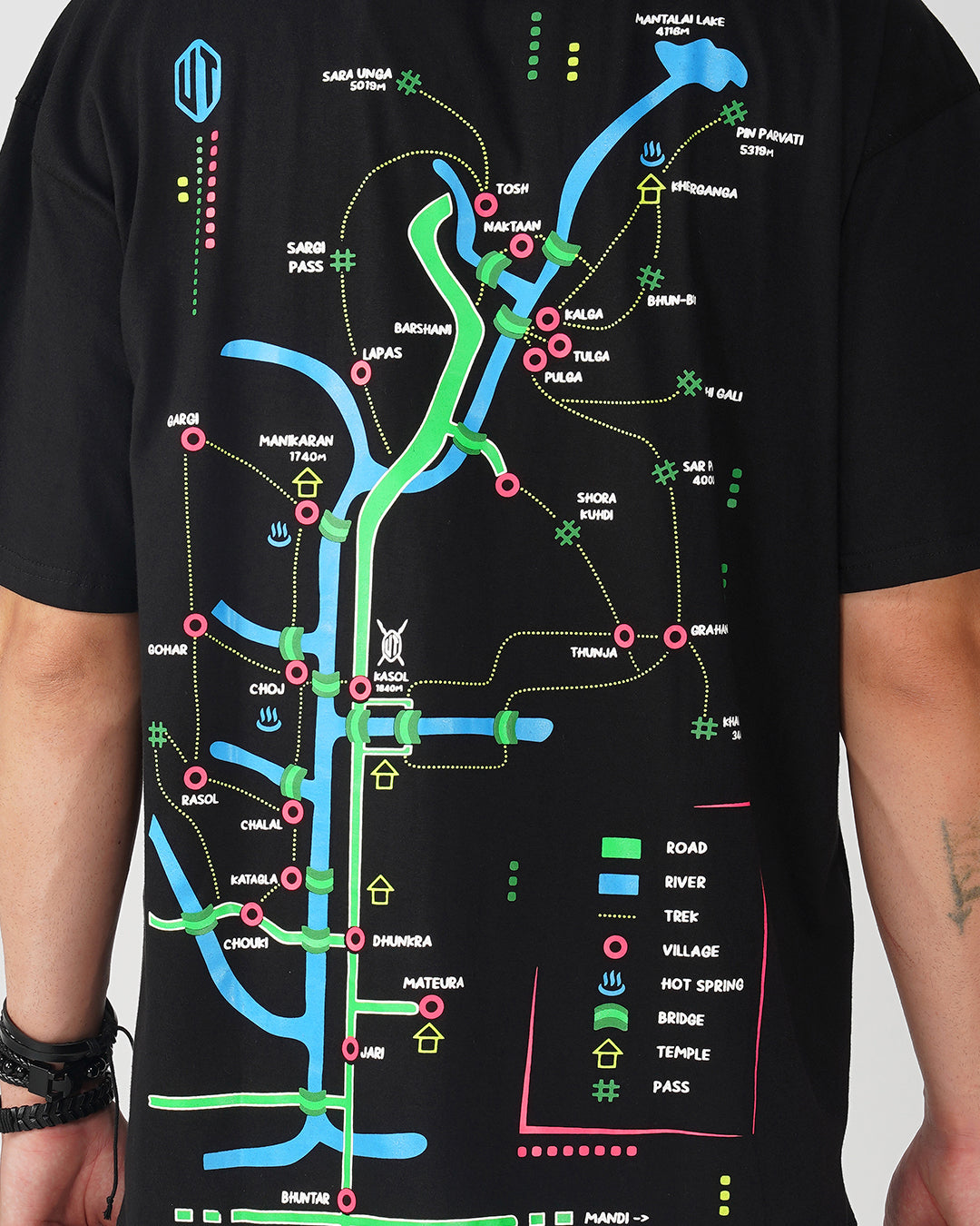 Chalo Kasol | UV Light Reactive | Oversized Cotton T-Shirt